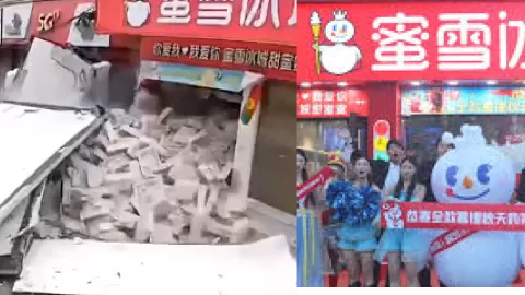 福州连江苔菉镇货车撞店